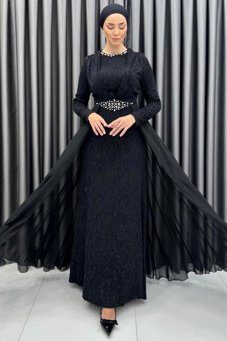 BLACK EVENING DRESS  